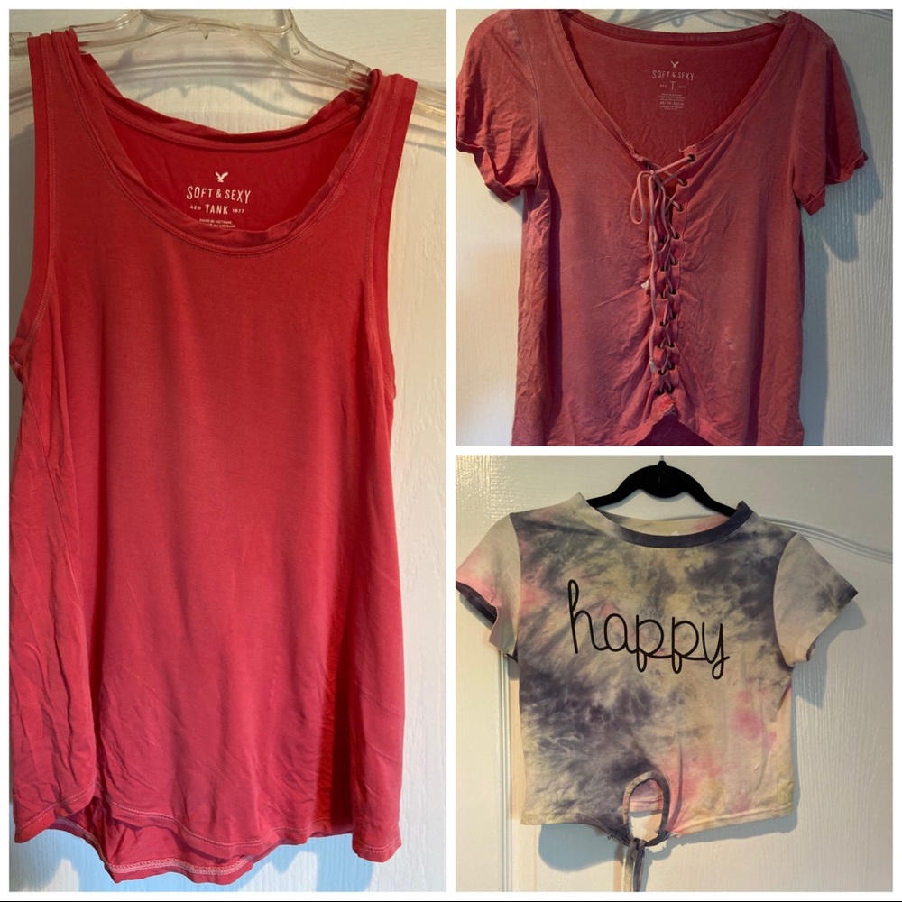 American Eagle and tye dye shirt bundle!